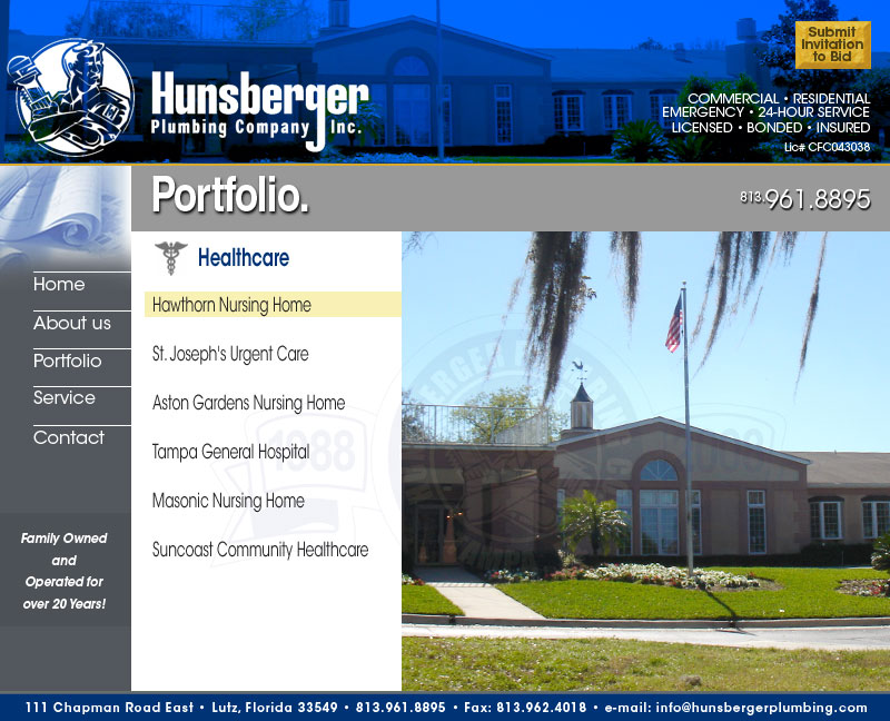 PORTFOLIO - HEALTHCARE: Hunsberger Plumbing Company. High-end, quality